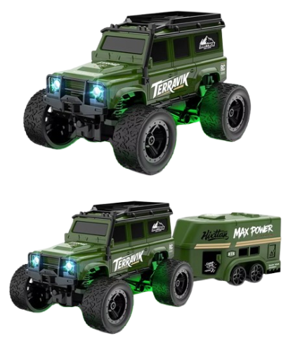 Mini Samochód Zdalnie Sterowany 1:64 z Przyczepą Terenowy 4x4