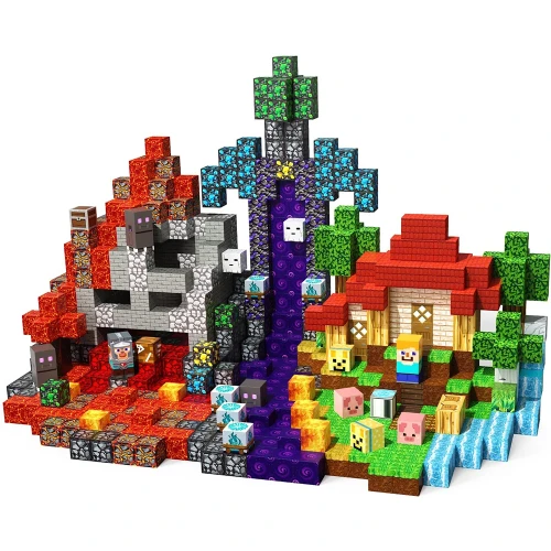 Klocki Zabawka Klocki Magnetyczne MYWORLD 300szt