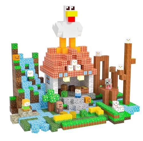 Kreatywny Zestaw Klocki Magnetyczne Minecraft 100szt Lodowiec